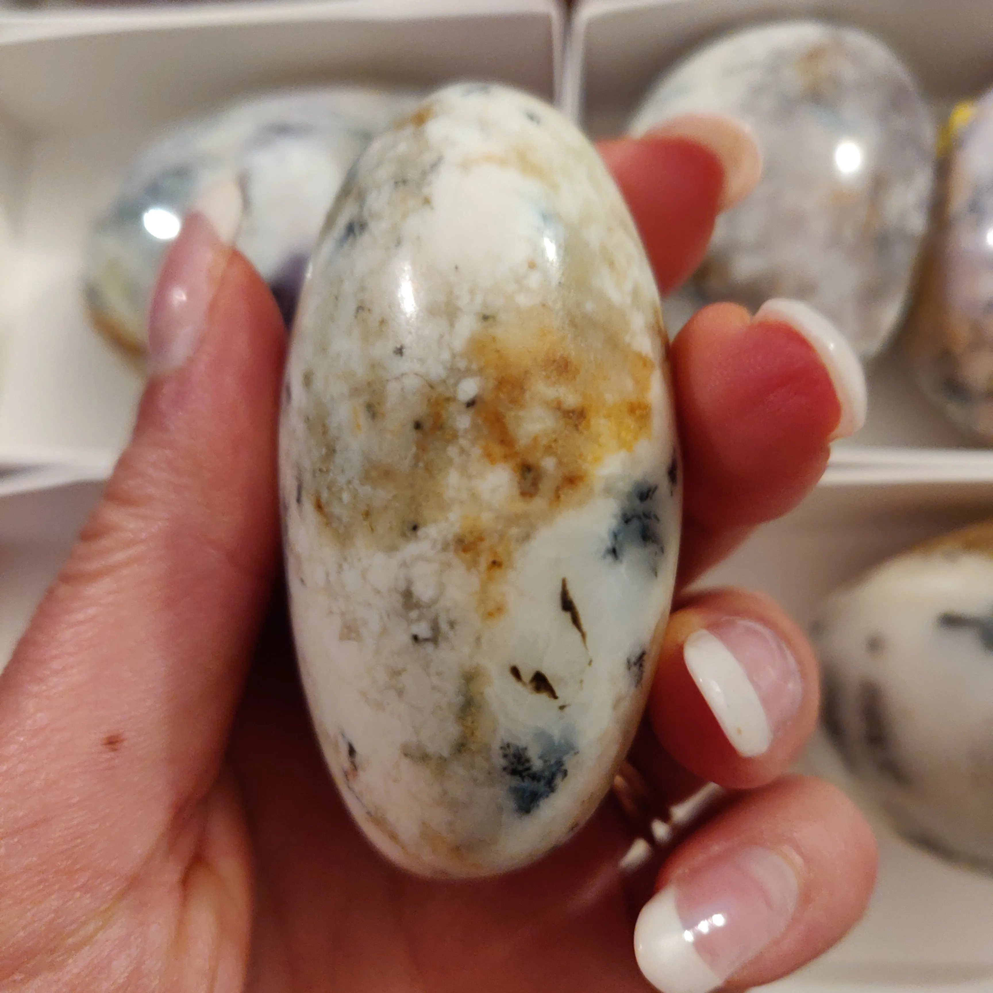Purple Dendritic Opal Palm Stone (#40)