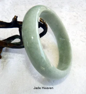 "Heavenly" Green Burmese Old Mine Jadeite Bangle Bracelet 57mm (JHBB3286)