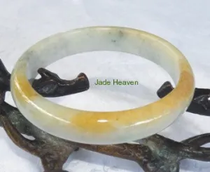 "Honey Veins" for Peace and Calm Jadeite Jade Old Mine Lao Pit Bangle 57.2mm (JHBB280)