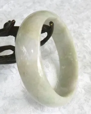 "Keep Calm and Carry On" Jadeite Jade Grade A Bangle Bracelet 55mm  Certificate  (646)