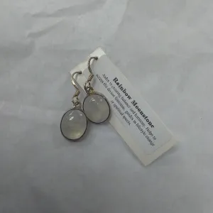Rainbow Moonstone Drop Earrings round