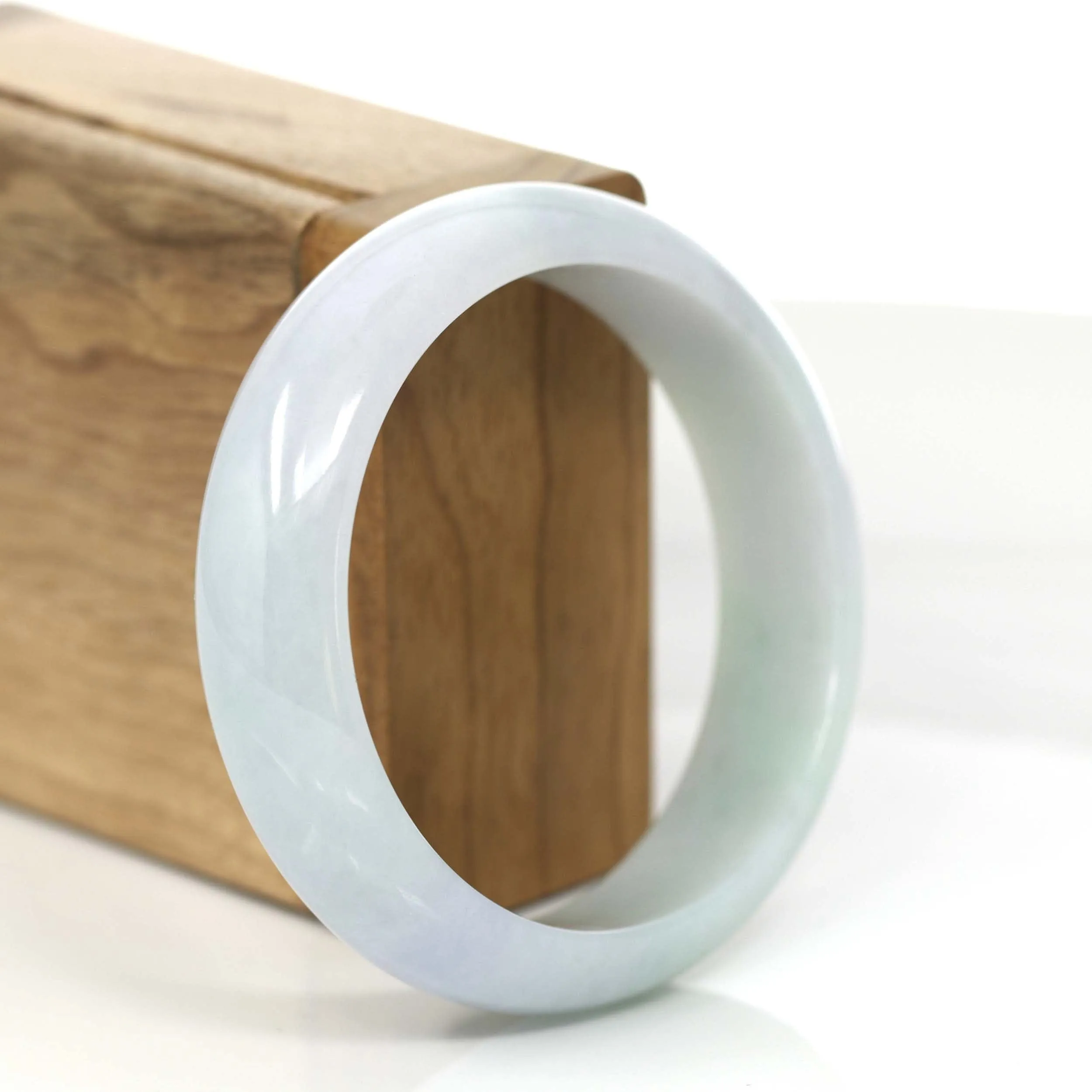 RealJade® Co. Classic Lavender Jadeite Jade Wider Bangle Bracelet (57.82 mm) #549