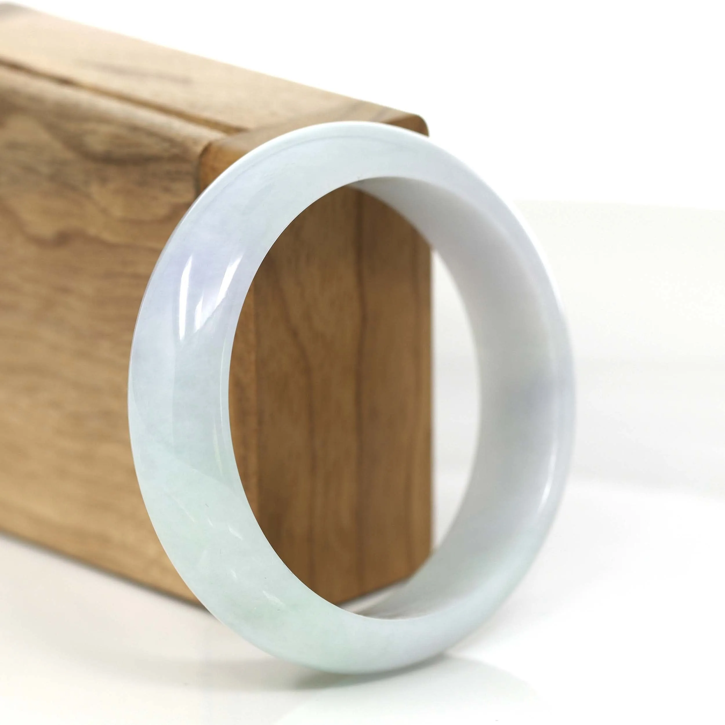 RealJade® Co. Classic Lavender Jadeite Jade Wider Bangle Bracelet (57.82 mm) #549
