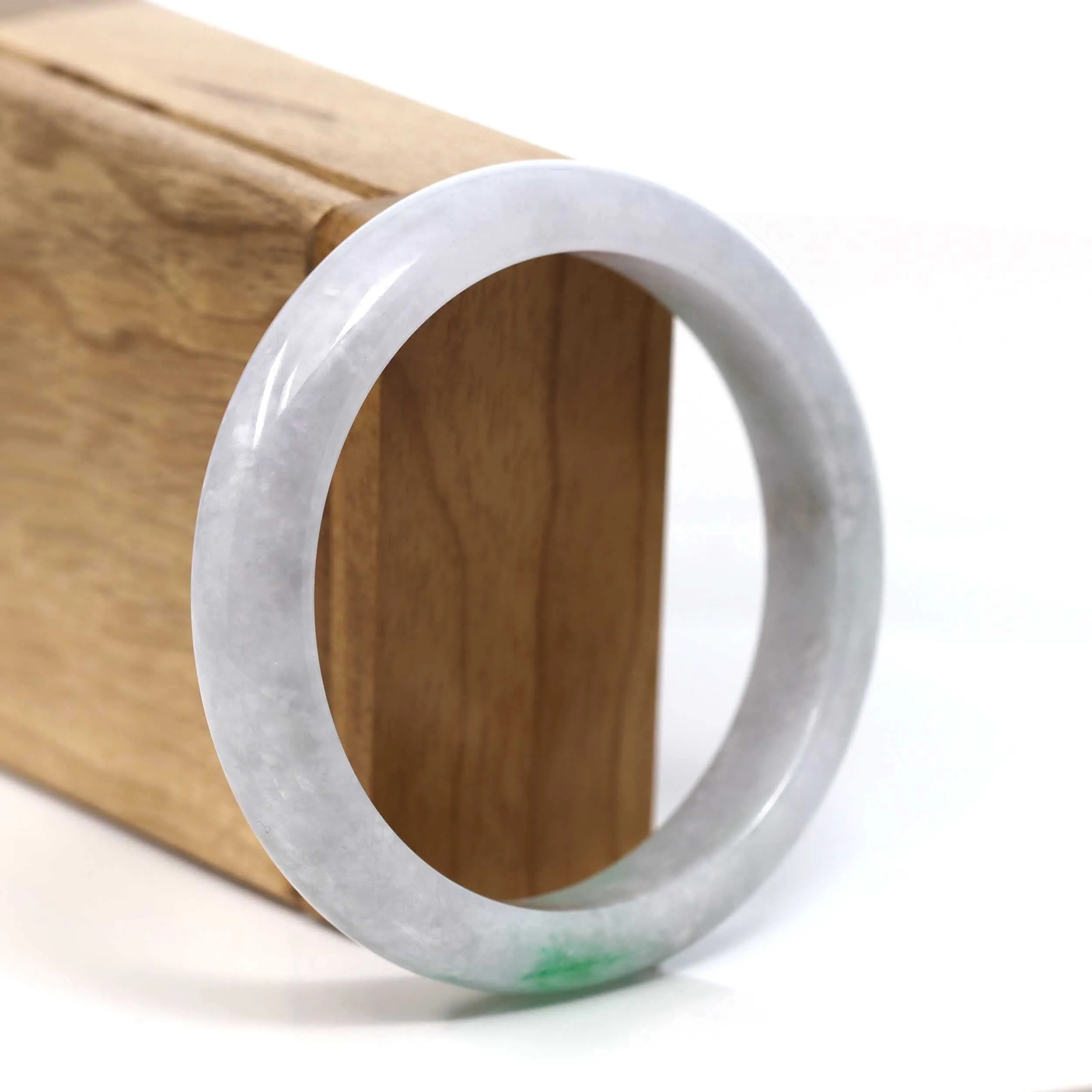 RealJade® Co. "Classic Bangle" Genuine Burmese Green Jadeite Jade Bangle Bracelet (58.38mm) #T227