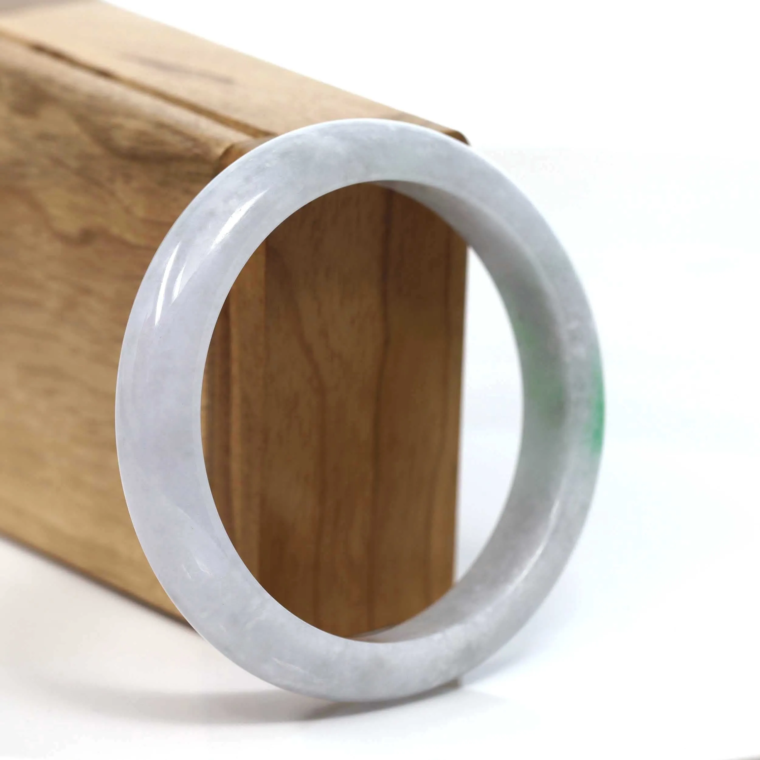 RealJade® Co. "Classic Bangle" Genuine Burmese Green Jadeite Jade Bangle Bracelet (58.38mm) #T227