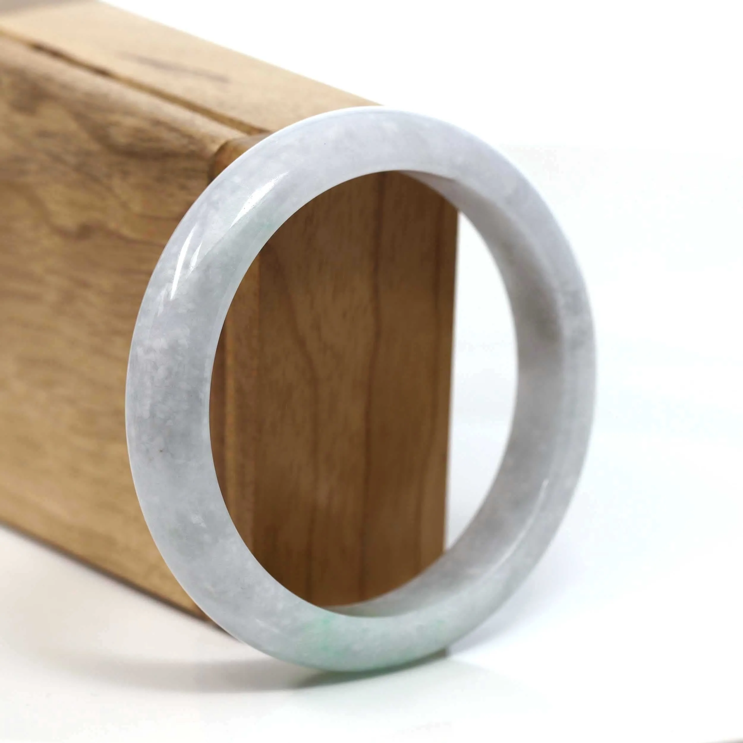RealJade® Co. "Classic Bangle" Genuine Burmese Green Jadeite Jade Bangle Bracelet (58.38mm) #T227