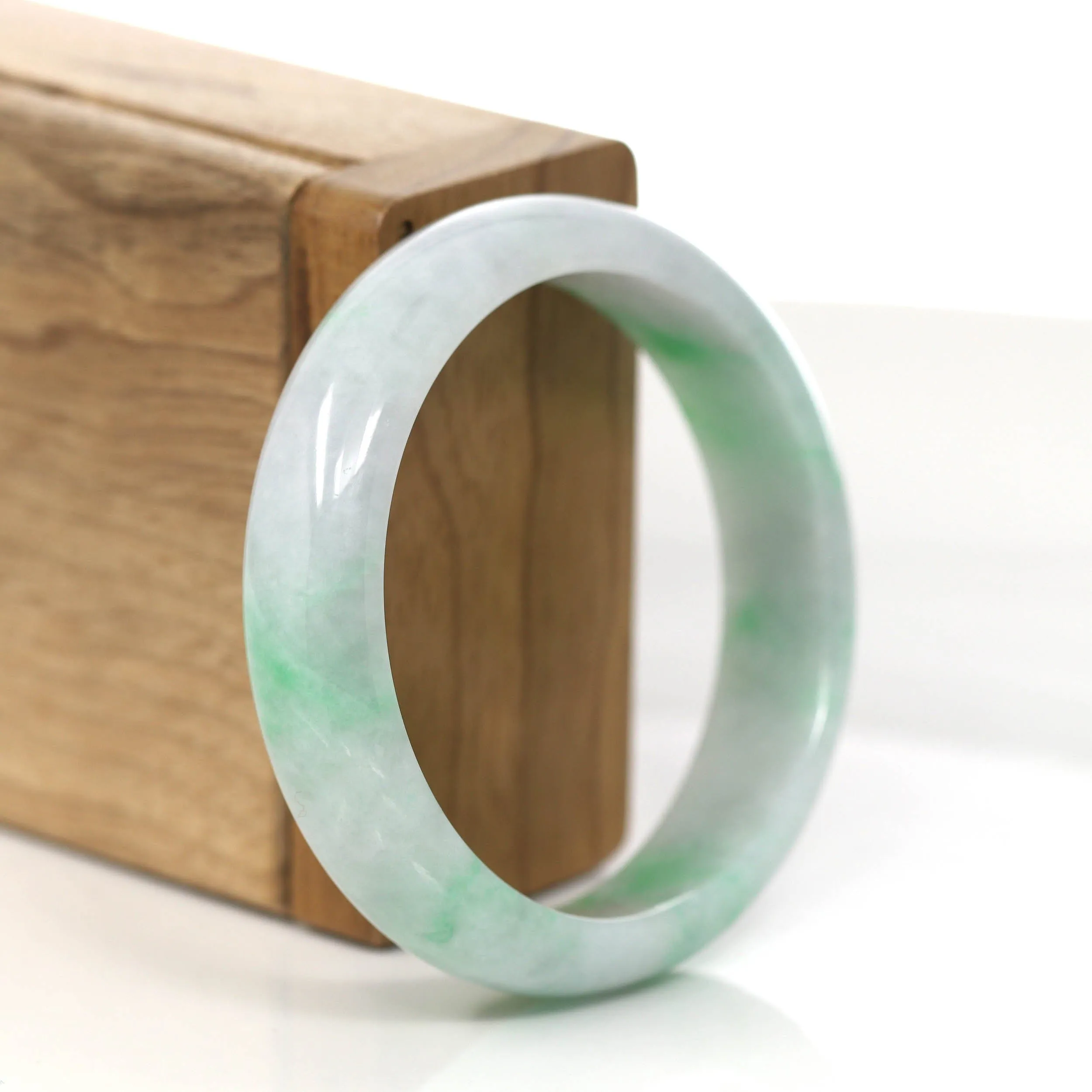 RealJade® Co. "Classic Bangle" Genuine Burmese High Quality Jadeite Jade Bangle Bracelet ( 54.66mm )#859