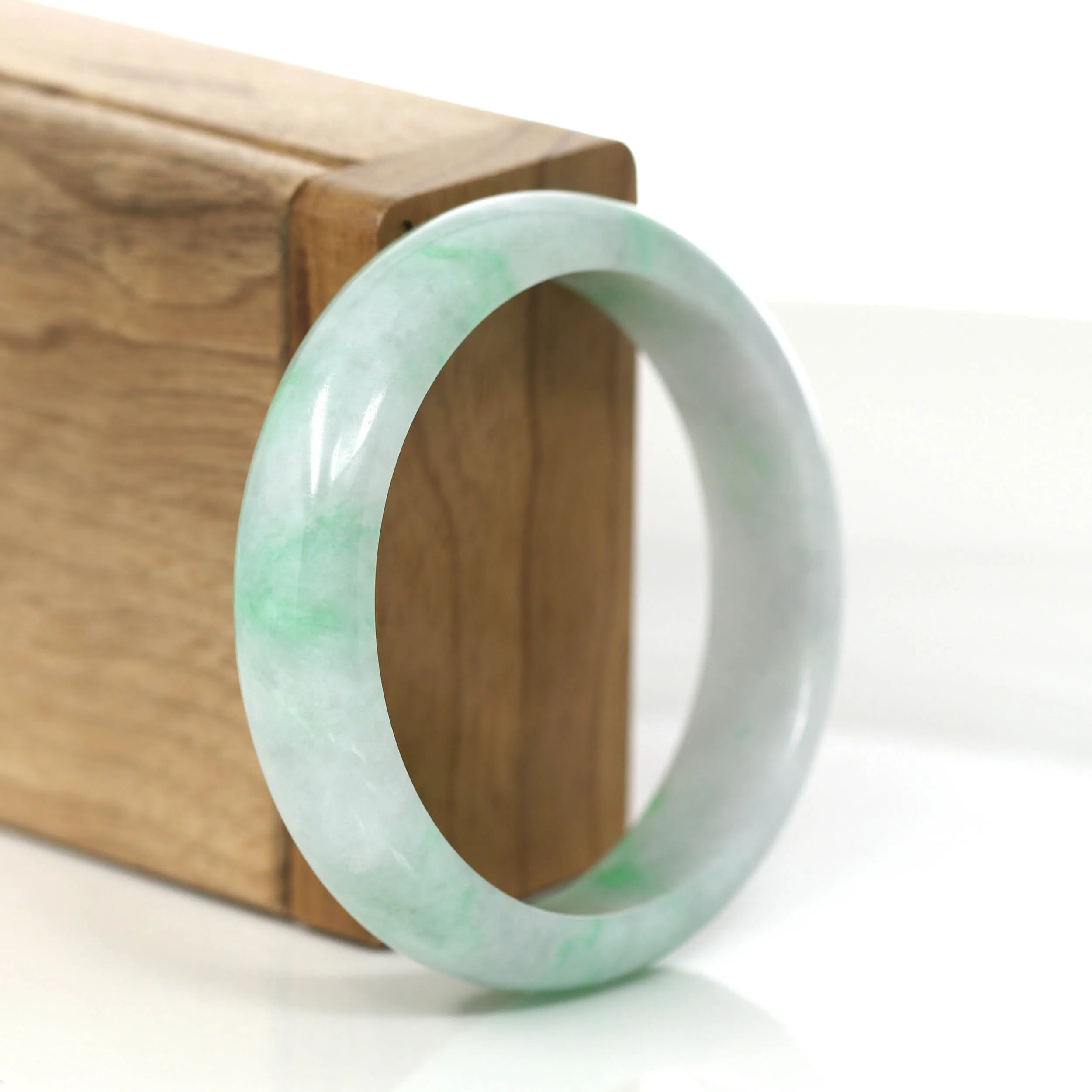RealJade® Co. "Classic Bangle" Genuine Burmese High Quality Jadeite Jade Bangle Bracelet ( 54.66mm )#859