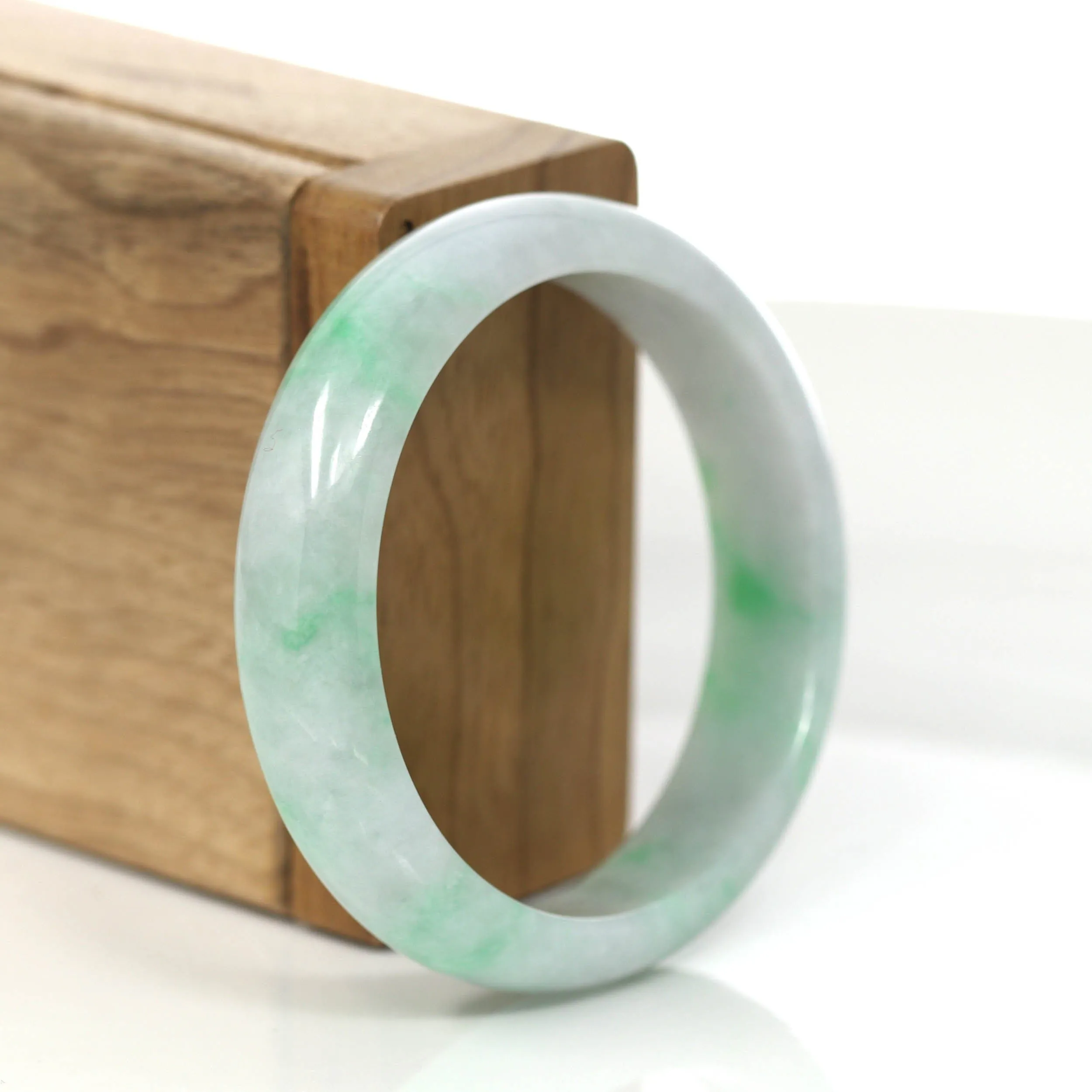 RealJade® Co. "Classic Bangle" Genuine Burmese High Quality Jadeite Jade Bangle Bracelet ( 54.66mm )#859