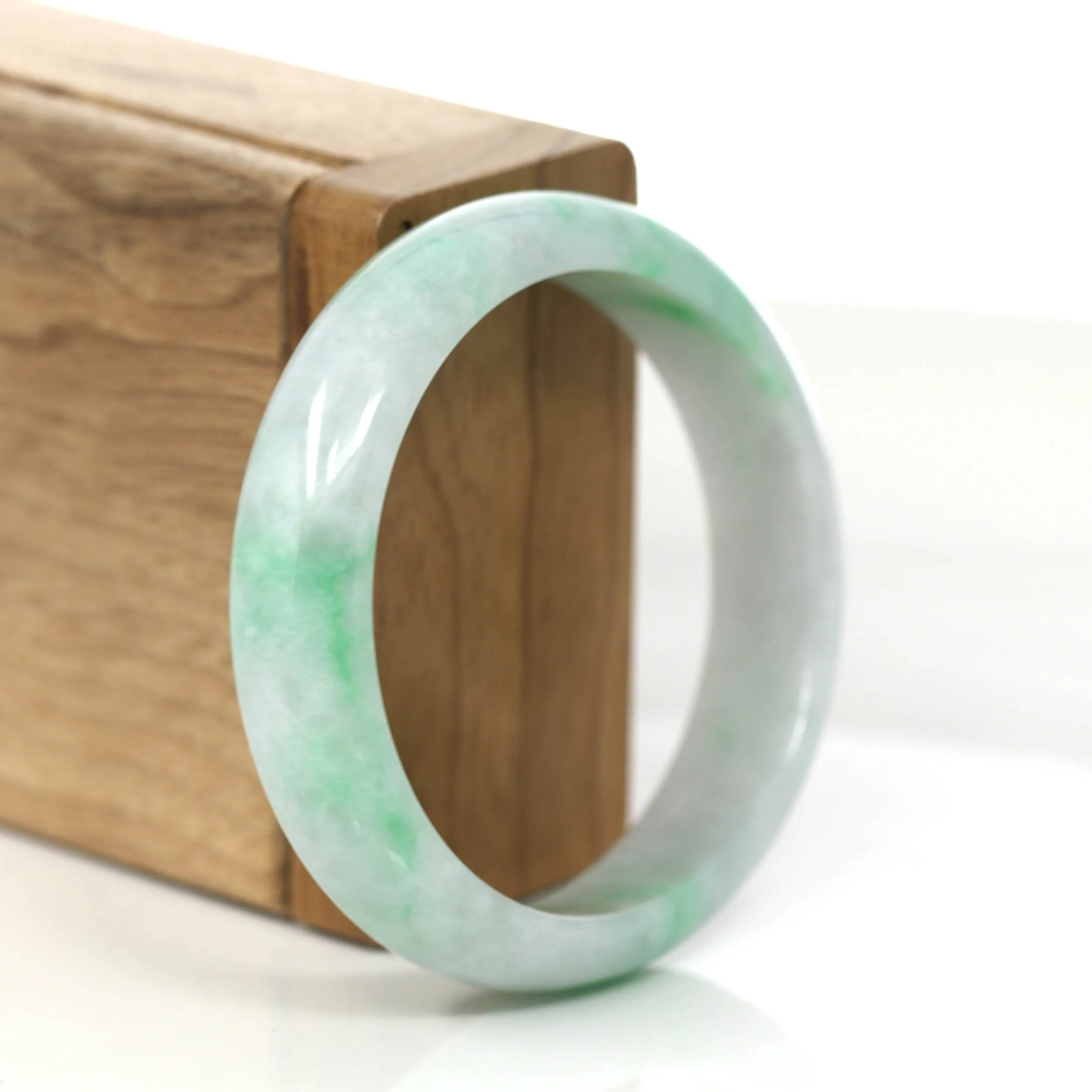 RealJade® Co. "Classic Bangle" Genuine Burmese High Quality Jadeite Jade Bangle Bracelet ( 54.66mm )#859