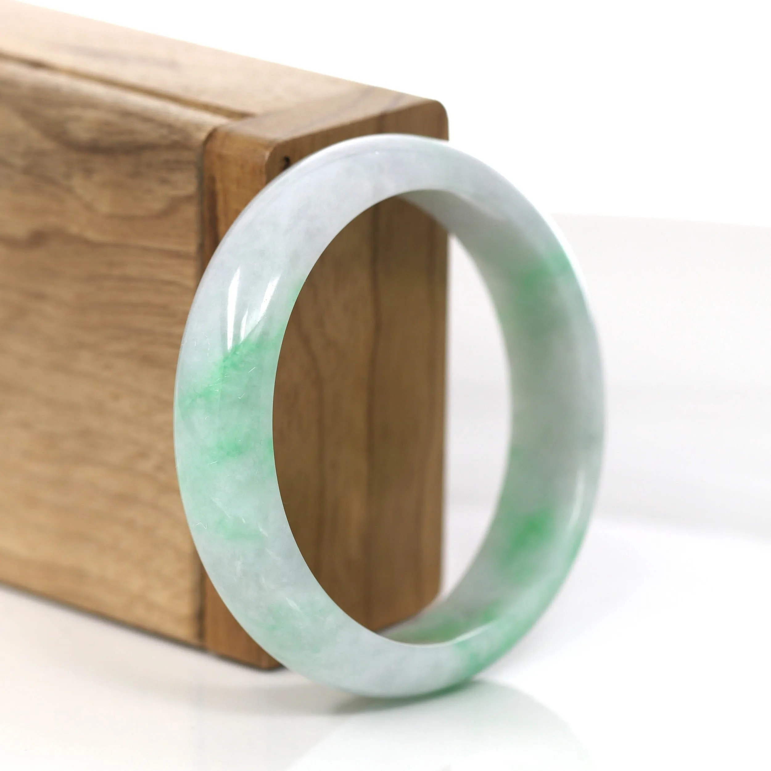 RealJade® Co. "Classic Bangle" Genuine Burmese High Quality Jadeite Jade Bangle Bracelet ( 54.66mm )#859