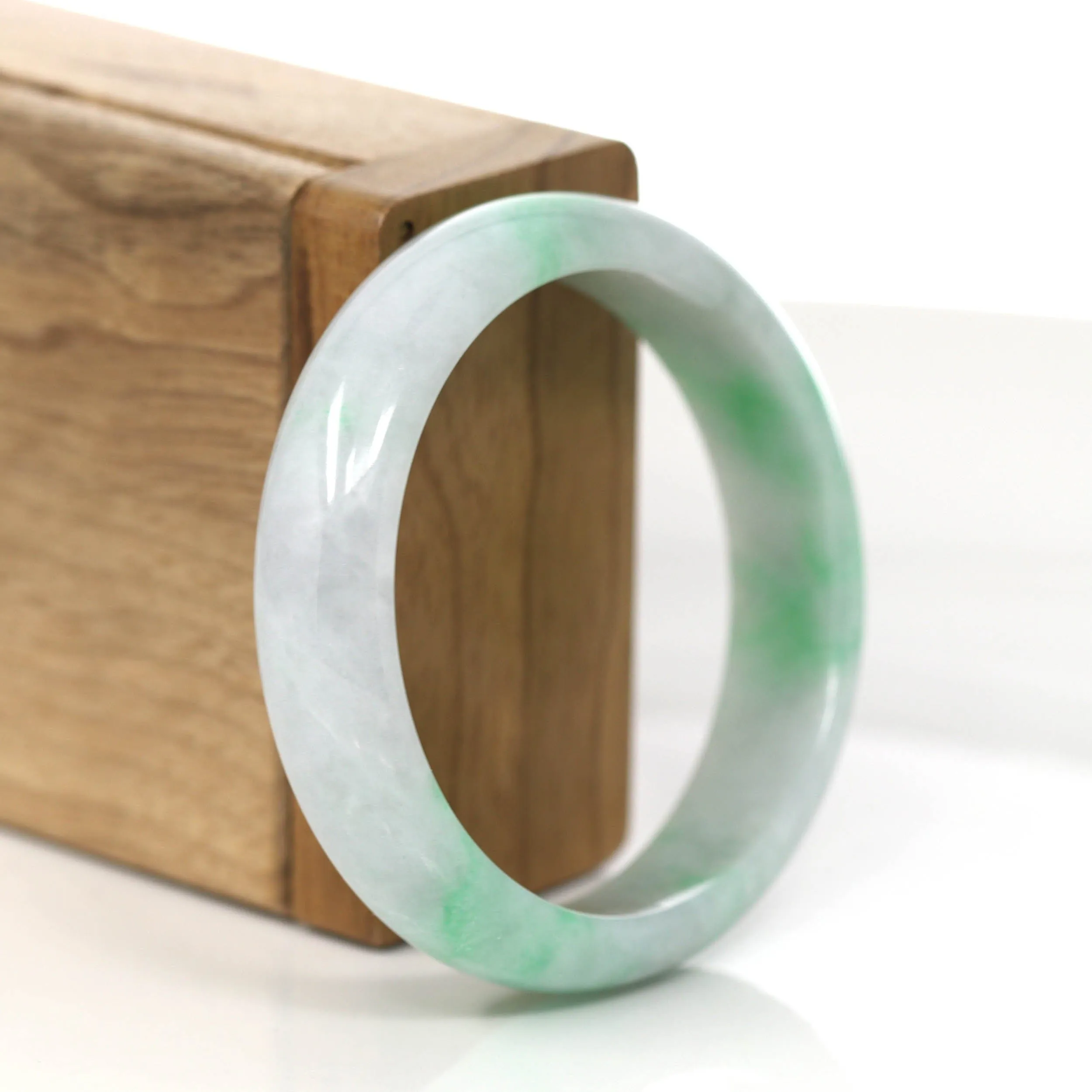 RealJade® Co. "Classic Bangle" Genuine Burmese High Quality Jadeite Jade Bangle Bracelet ( 54.66mm )#859