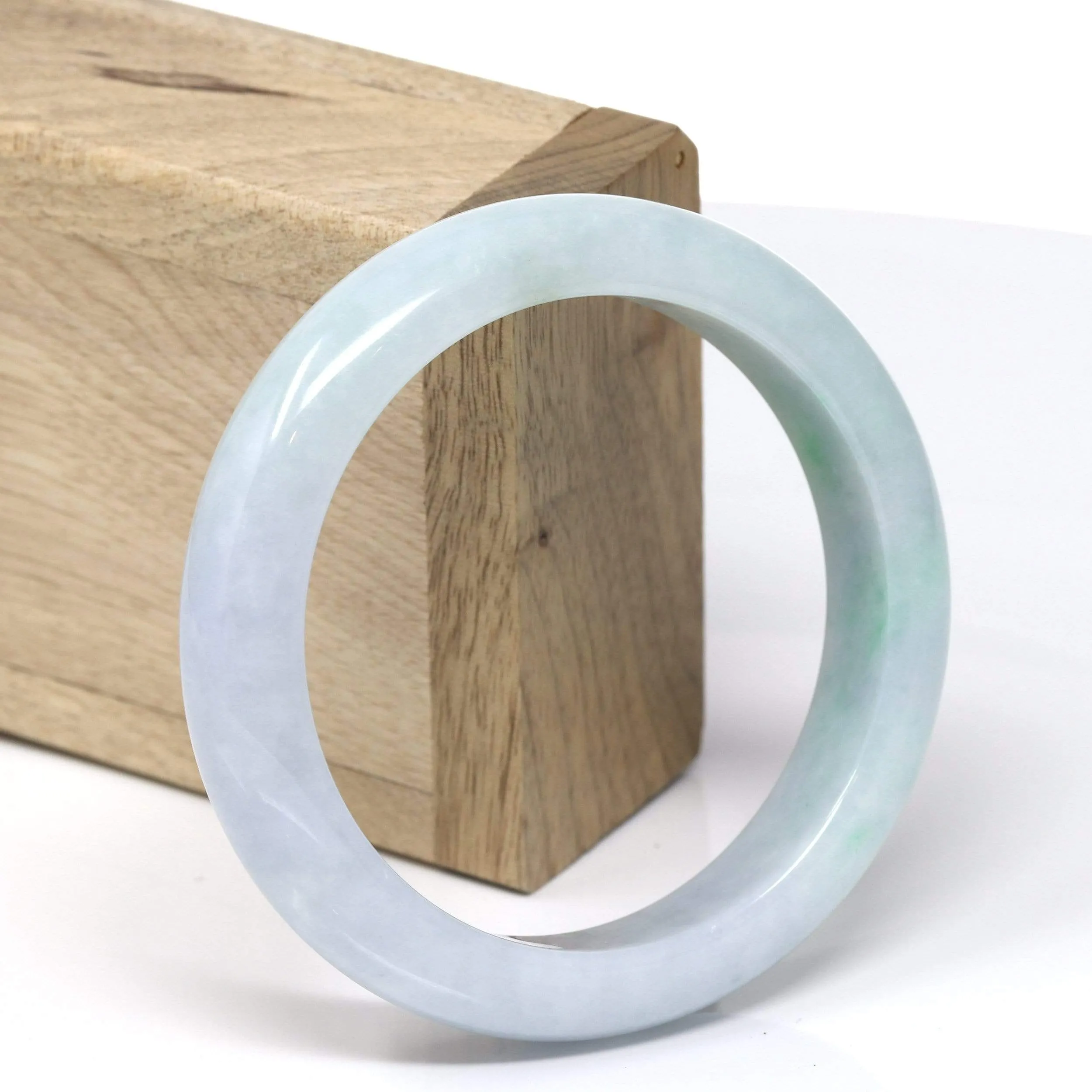 RealJade® "Classic Bangle" Genuine Burmese High Quality Jadeite Jade Bangle Bracelet (58.2 mm ) #541