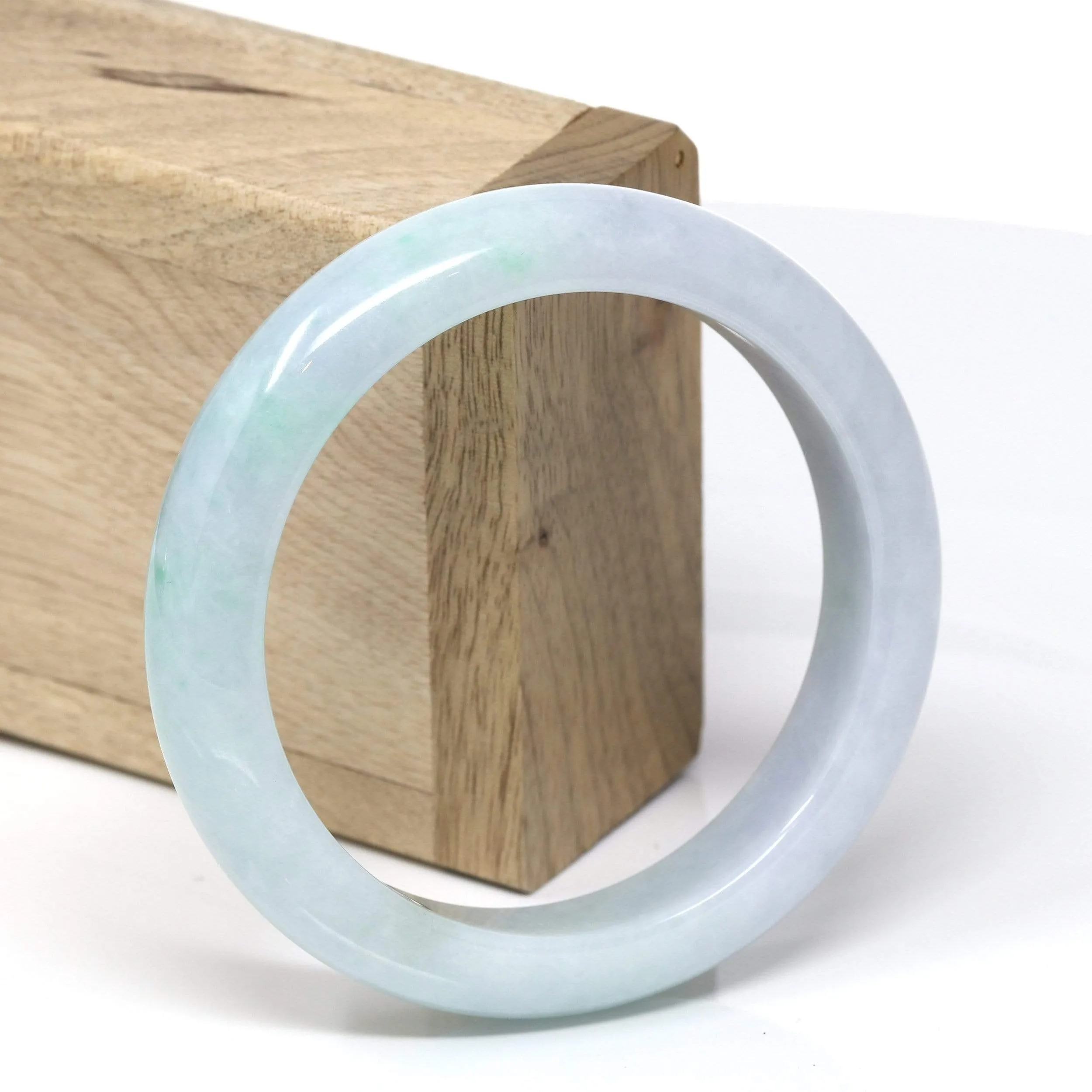 RealJade® "Classic Bangle" Genuine Burmese High Quality Jadeite Jade Bangle Bracelet (58.2 mm ) #541