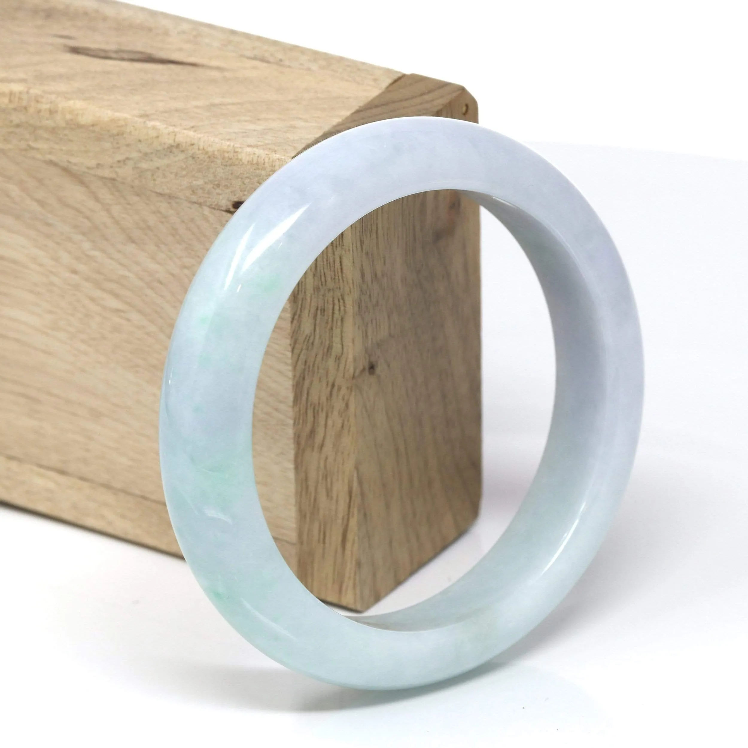 RealJade® "Classic Bangle" Genuine Burmese High Quality Jadeite Jade Bangle Bracelet (58.2 mm ) #541