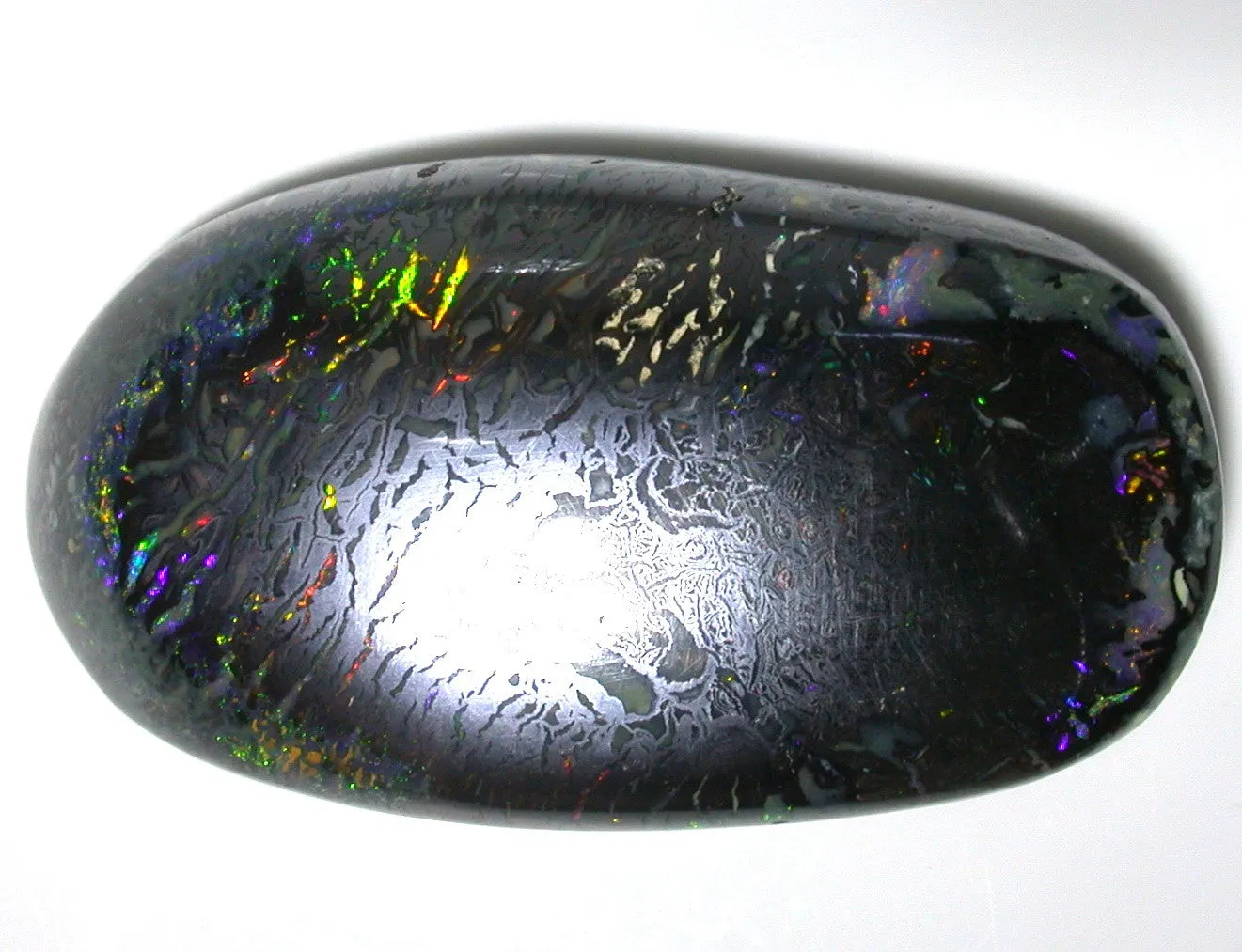 Red multi coloured Koroit matrix opal