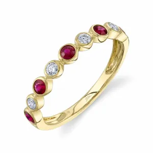 Ruby & Diamond Bezel Band Ring