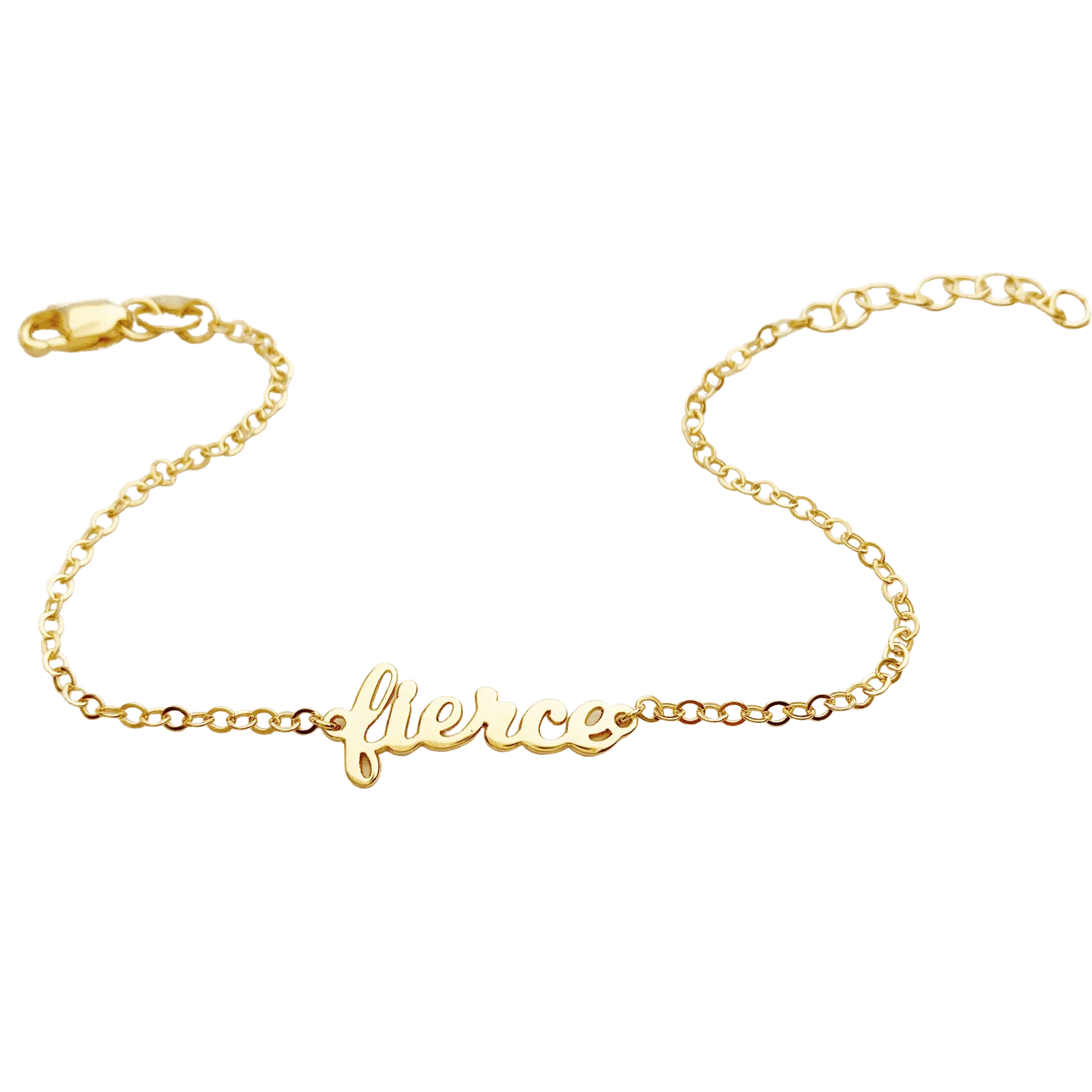 Script 'fierce' Nameplate Bracelet