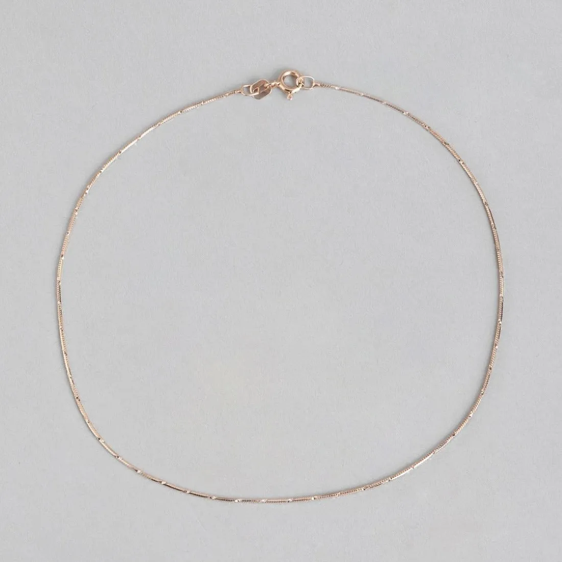 Serene Rose Gold Plated Snake 925 Sterling Silver Chain Anklet