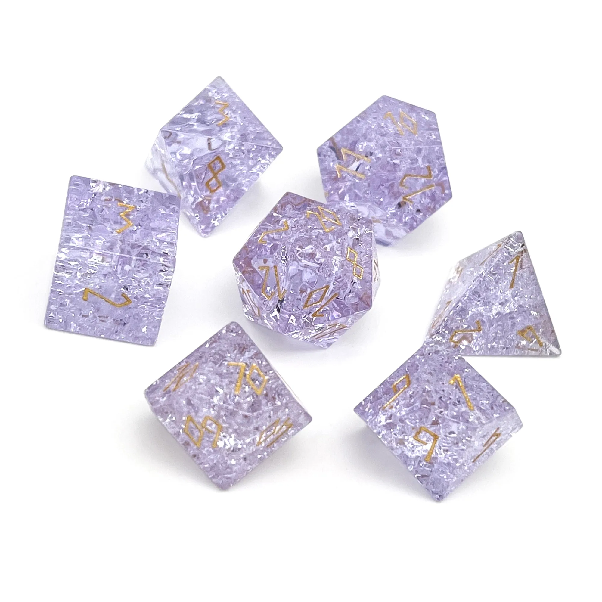 Shattered Zircon Alexandrite - 7 Piece RPG Set Zircon Glass Dice