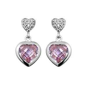 Silver CZ and White Topaz Earrings