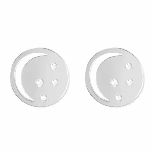 Silver Earrings White Topaz Eclipse