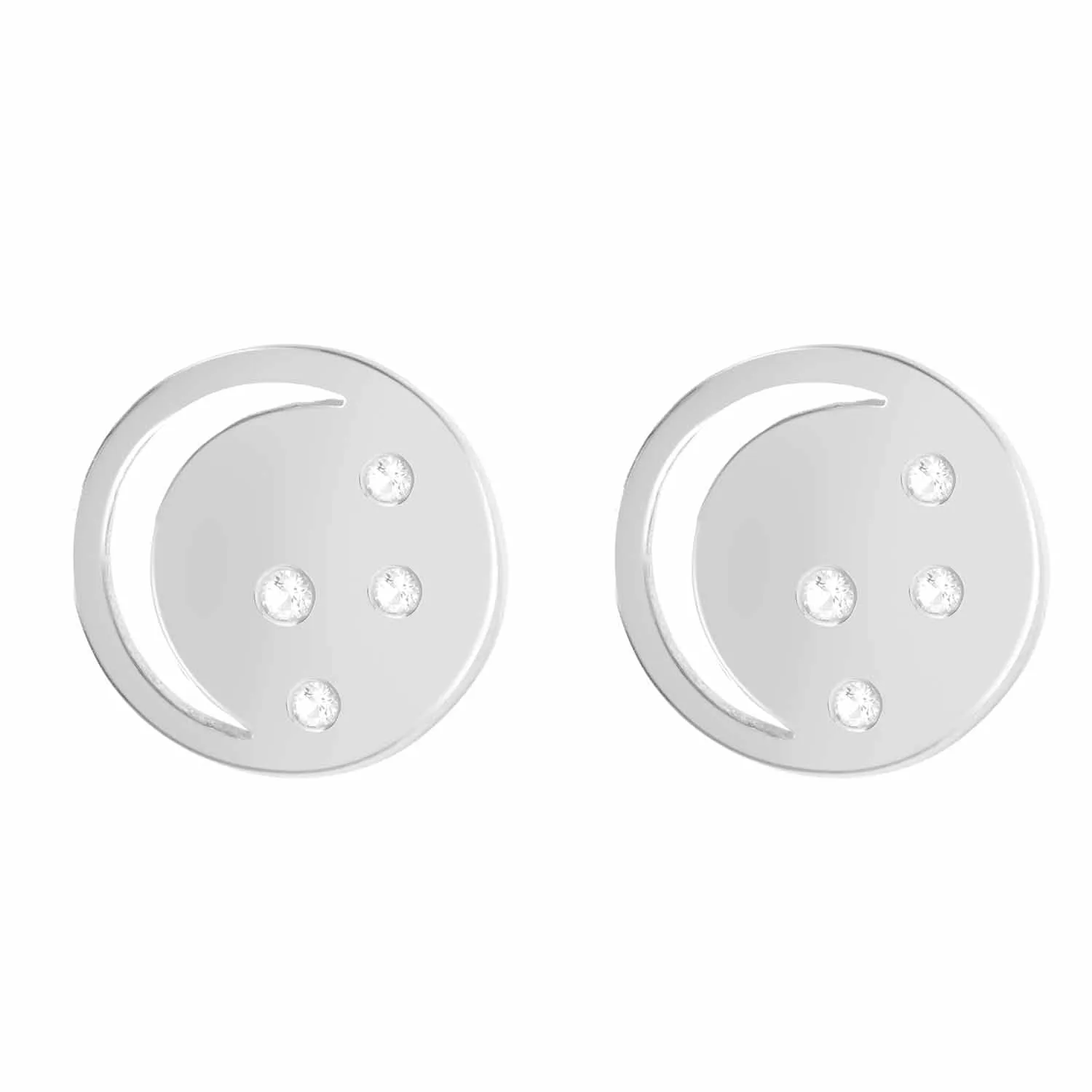 Silver Earrings White Topaz Eclipse