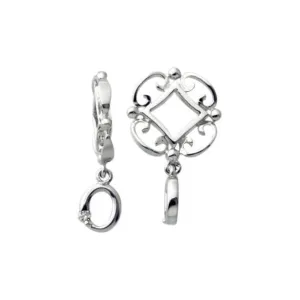 Silver O Initial Dangle Charm S214D