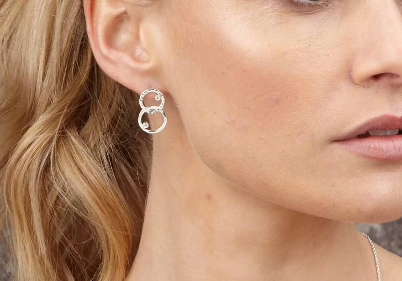 Silver Unity Hoop Earrings