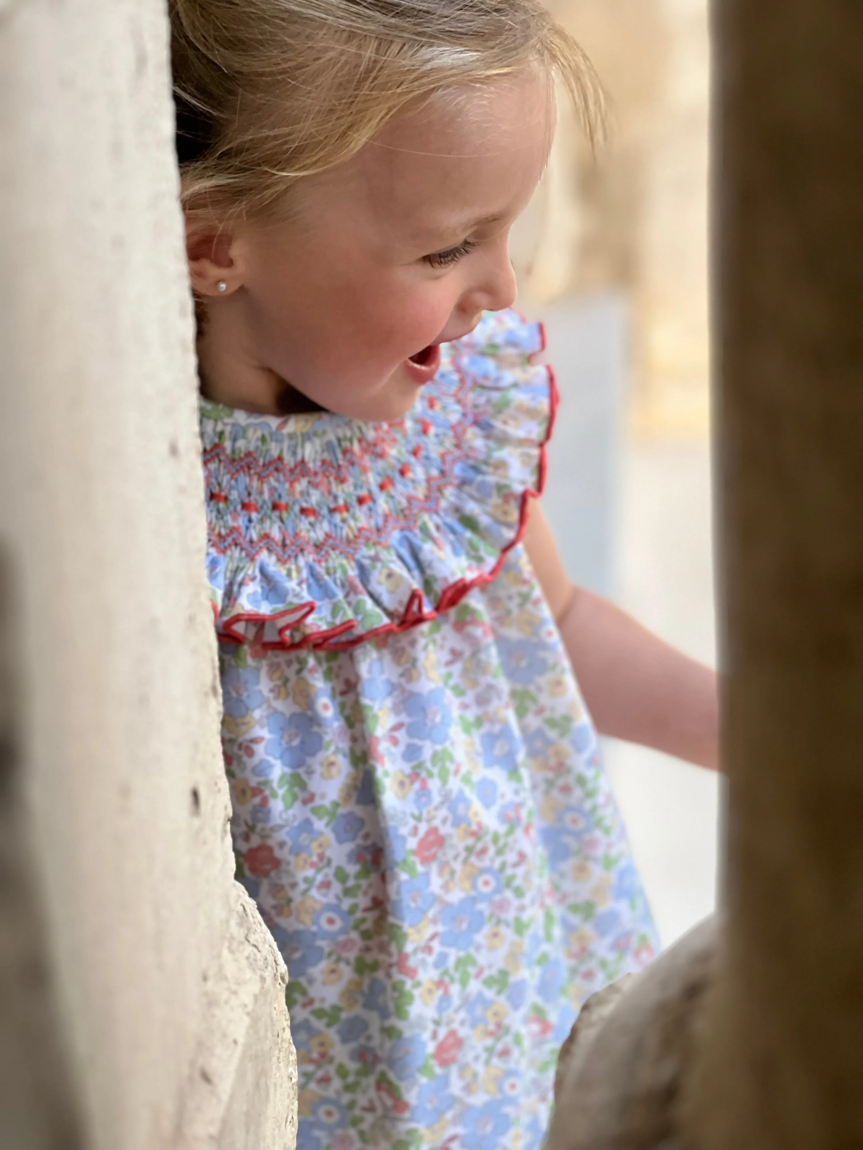Smocked Coral Liberty Dress