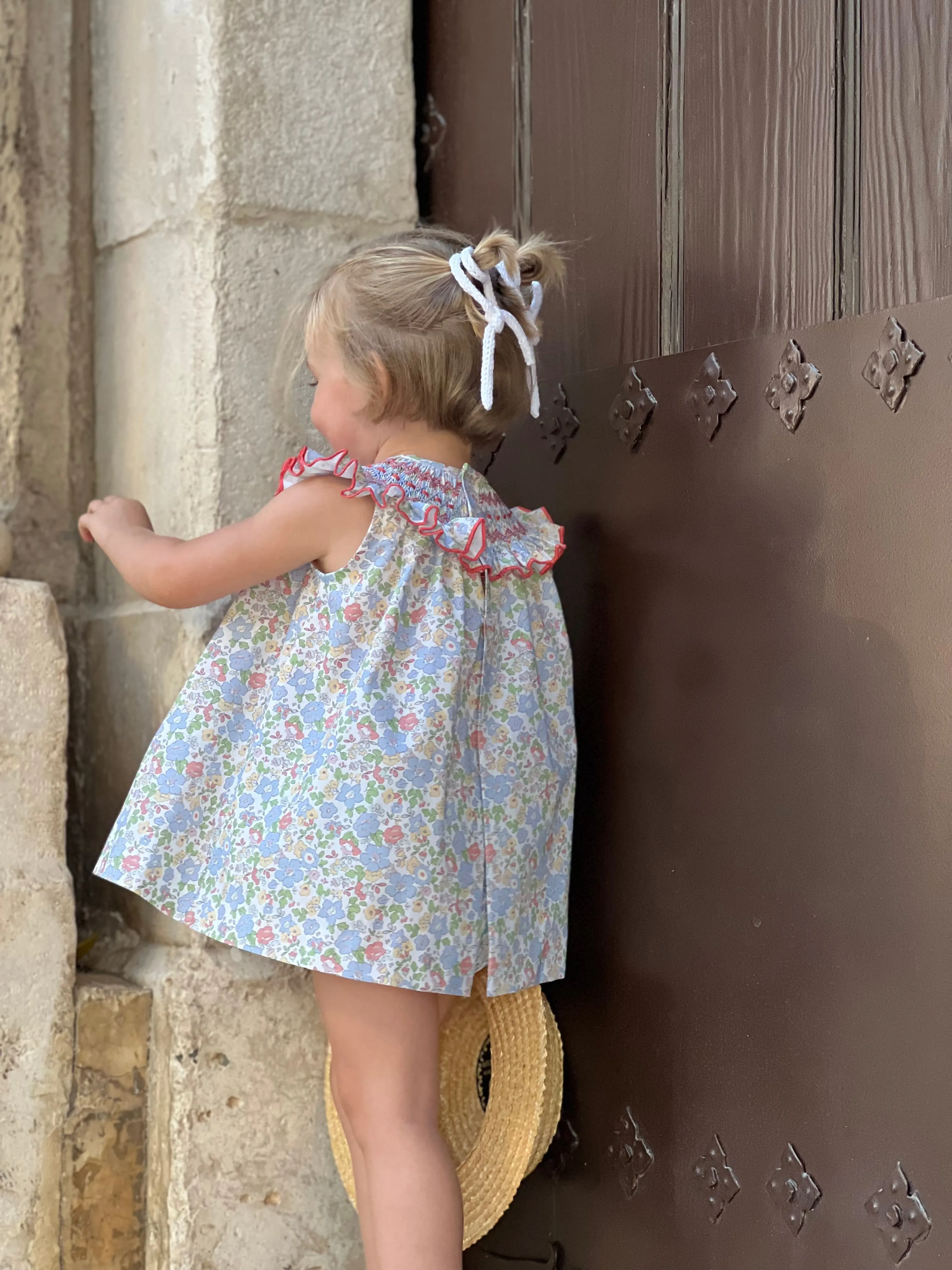 Smocked Coral Liberty Dress