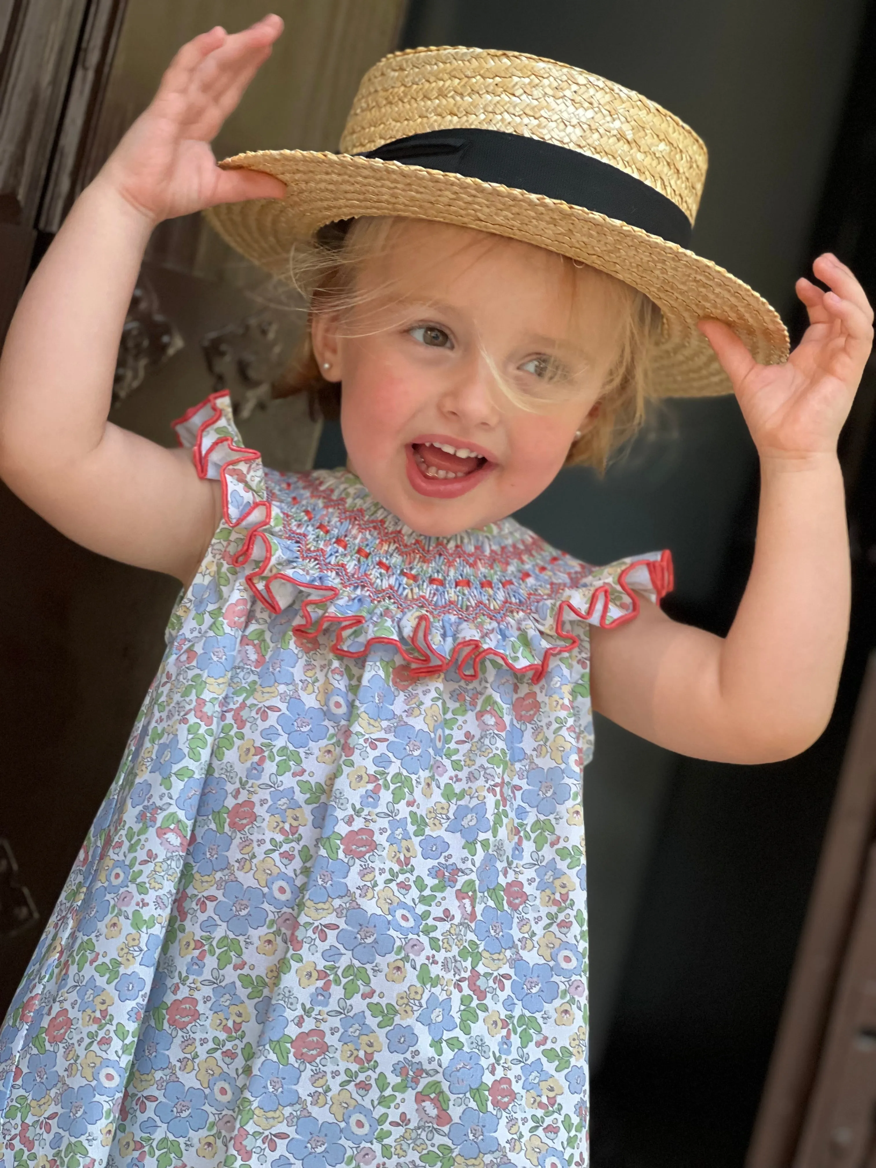 Smocked Coral Liberty Dress