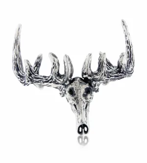 Sterling Silver European Mount Elk Skull Bracelet