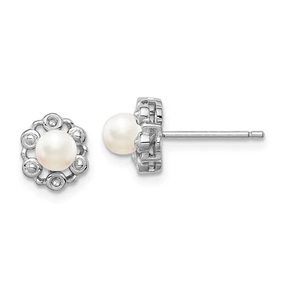 Sterling Silver Oval Gemstone & Diamond Earrings