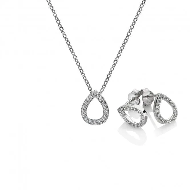 Sterling Silver White Topaz Micro Bliss Teardrop Set SS137
