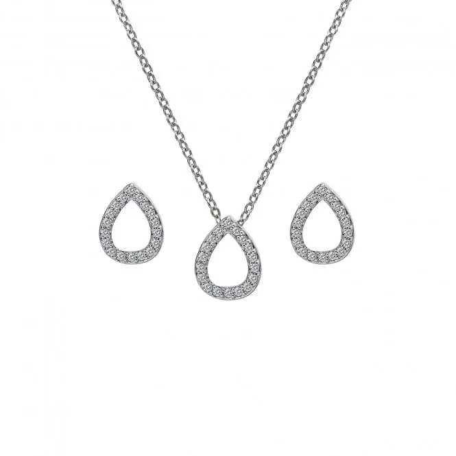 Sterling Silver White Topaz Micro Bliss Teardrop Set SS137