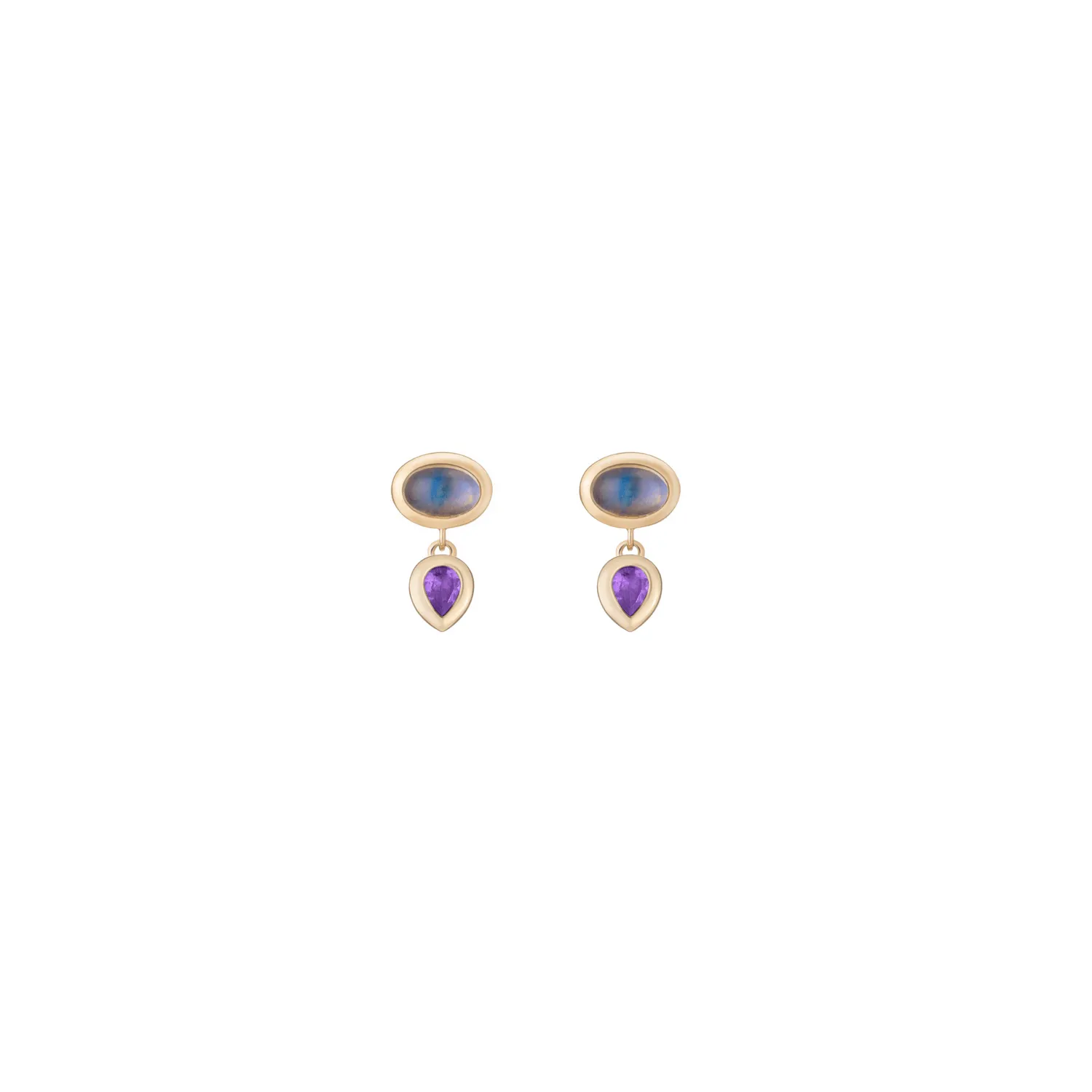 tassel earrings, moonstone   amethyst