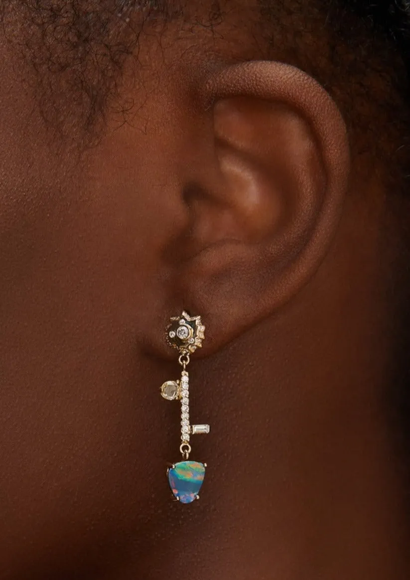 The Opal Flowerpot Earrings