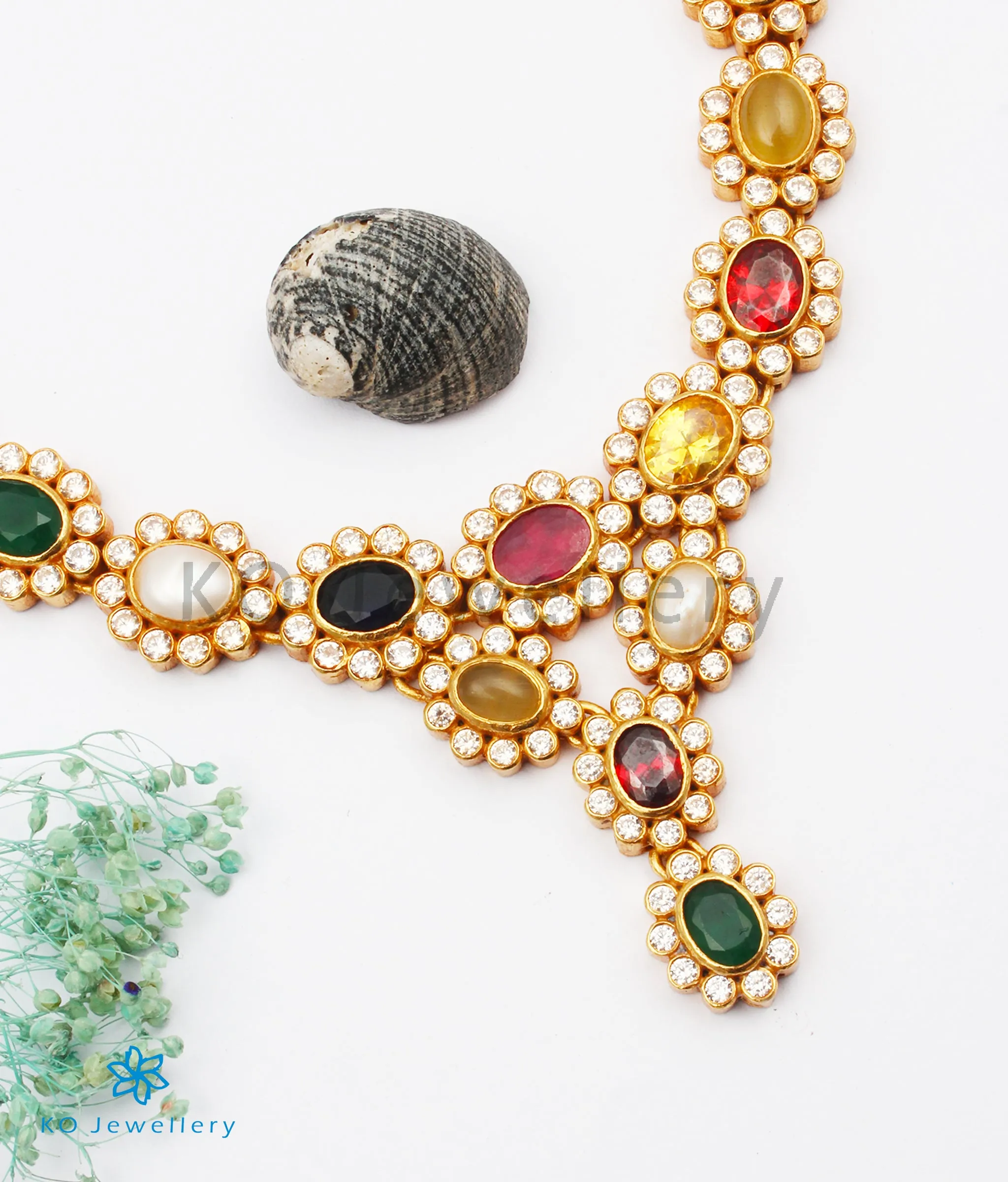 The Vidit Silver Navratna Necklace