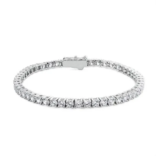 Vianne Round Prong Tennis Bracelet Silver