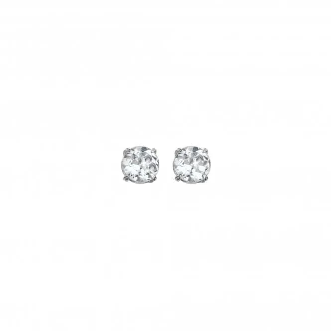 White Topaz Solitaire Earrings DE728