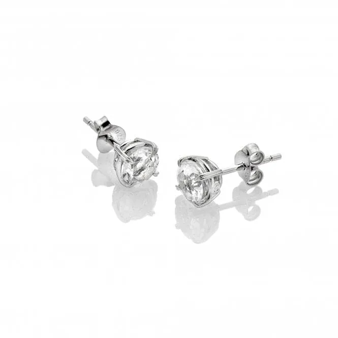 White Topaz Solitaire Earrings DE728
