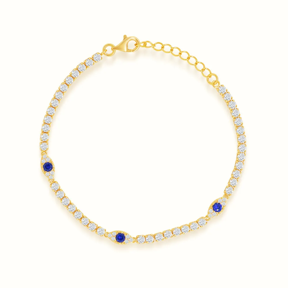 Women's Vermeil Diamond Evil Eye Tennis Bracelet
