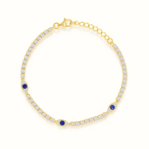 Women's Vermeil Diamond Evil Eye Tennis Bracelet