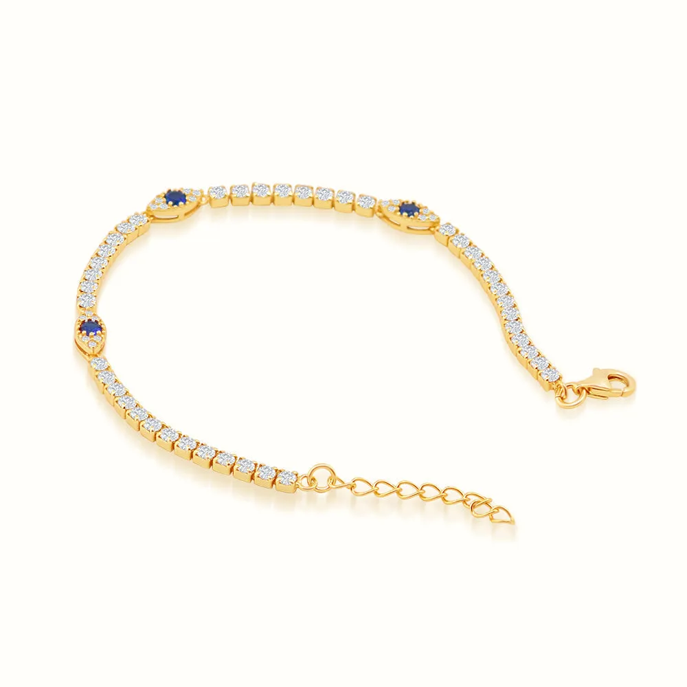 Women's Vermeil Diamond Evil Eye Tennis Bracelet