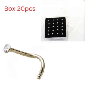 Zircon Gold Nostril Jewelled - Box 20